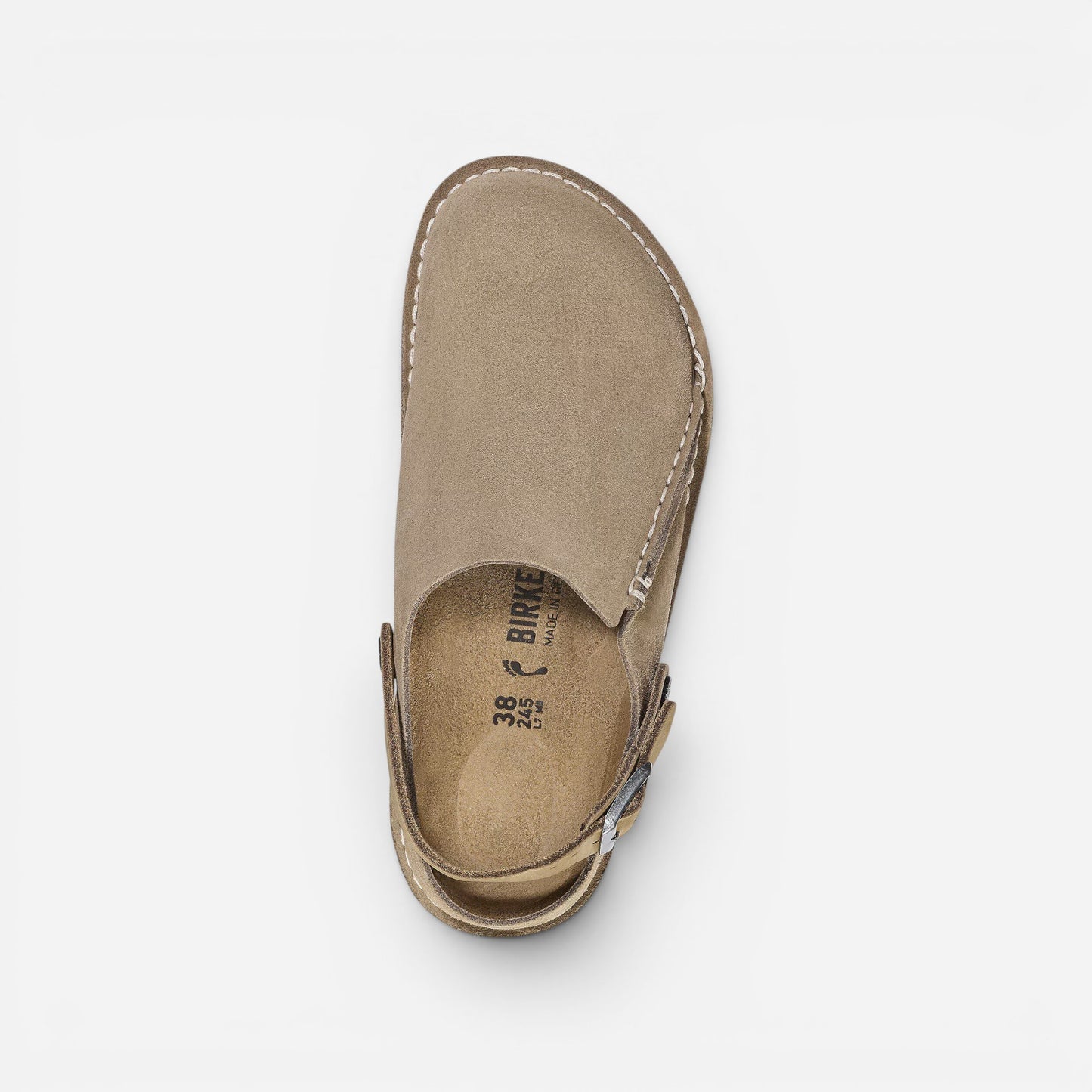 Lutry Grey Taupe Suede Leather Narrow