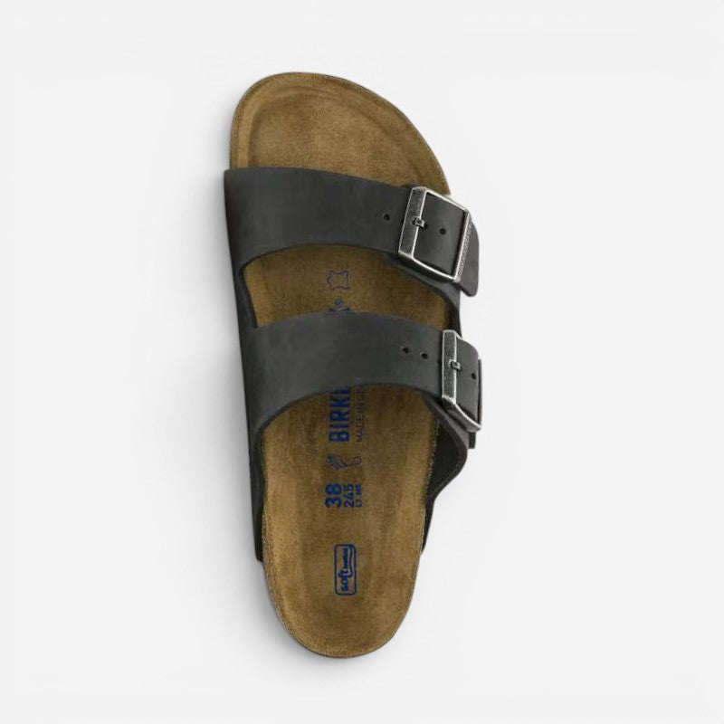 Arizona Soft Footbed Black Oiled Leather Narrow