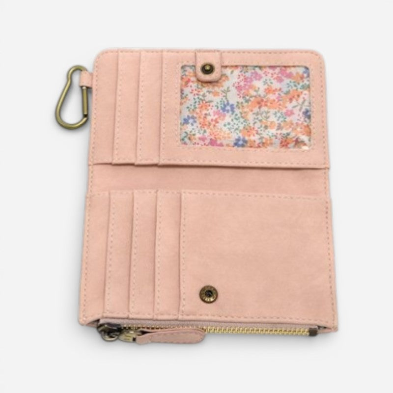 Bobbie Bifold Wallet With Carabiner Soft Pink