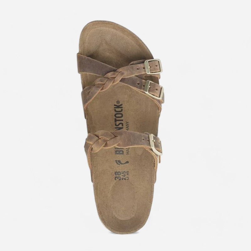 Franca Braided Cognac Oiled Leather Regular