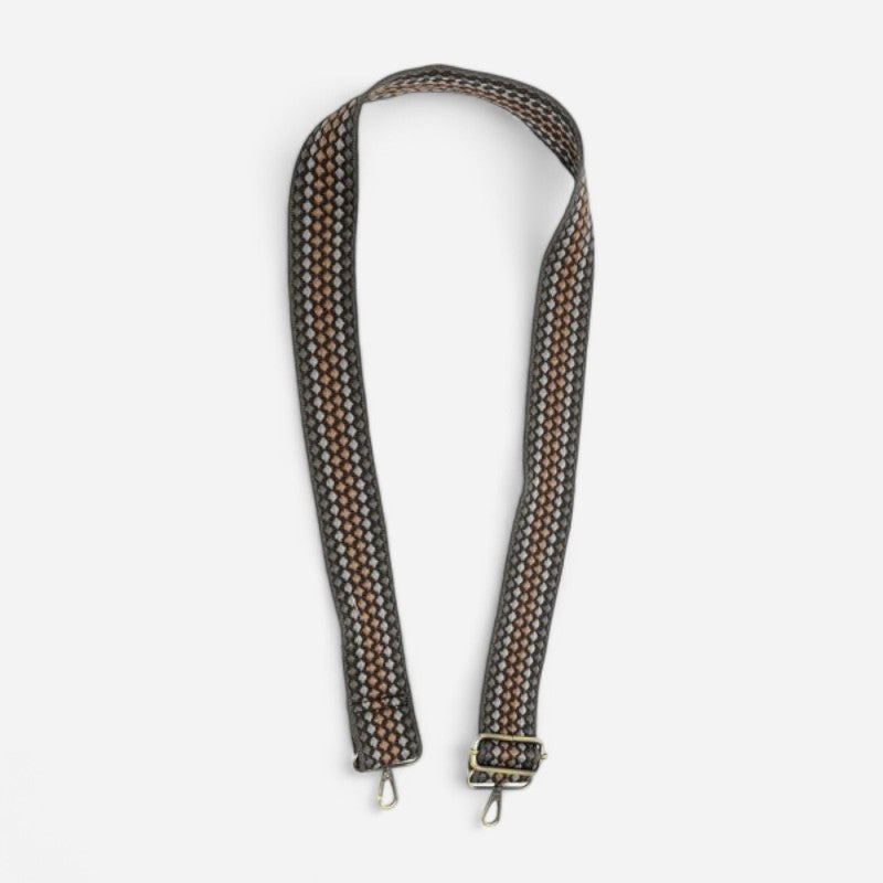 2 Dotted Stripe Guitar Strap Charcoal"