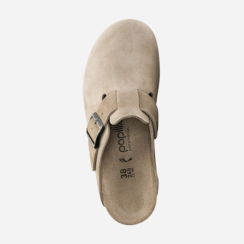 Fanny Taupe Suede Leather Narrow