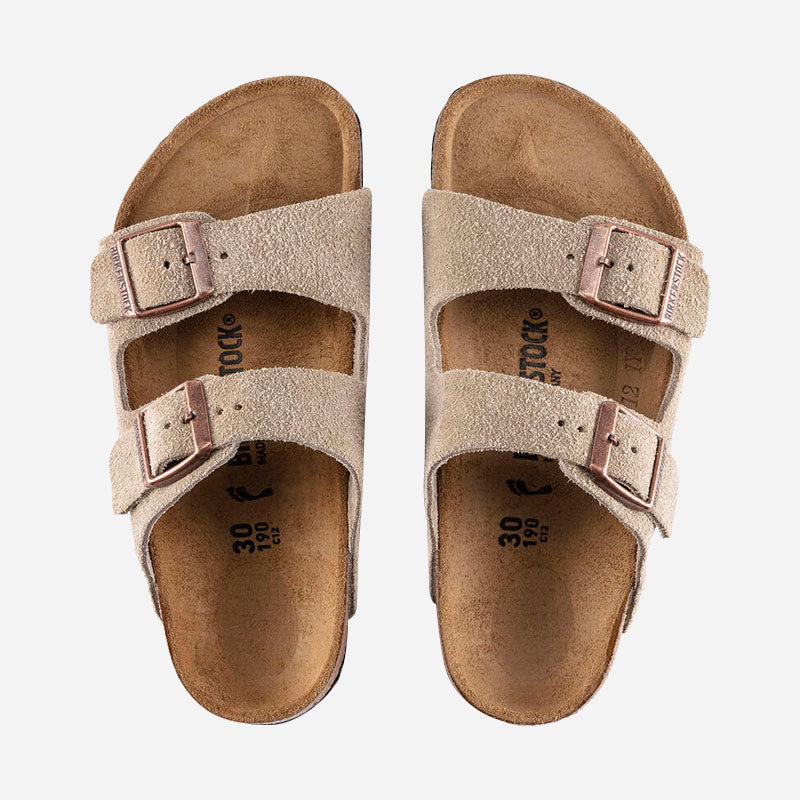 Arizona Kid's Taupe Suede Leather Narrow