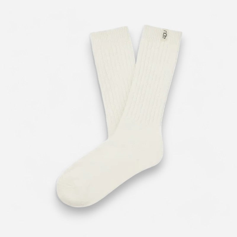 Rib Knit Slouchy Crew White