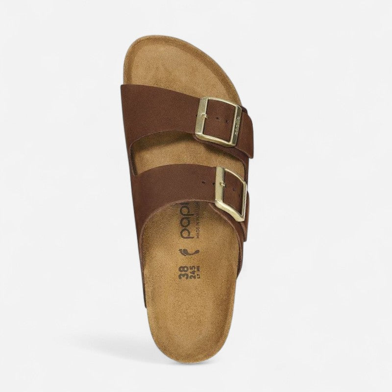 Arizona Platform Dark Tea Nubuck Leather Narrow