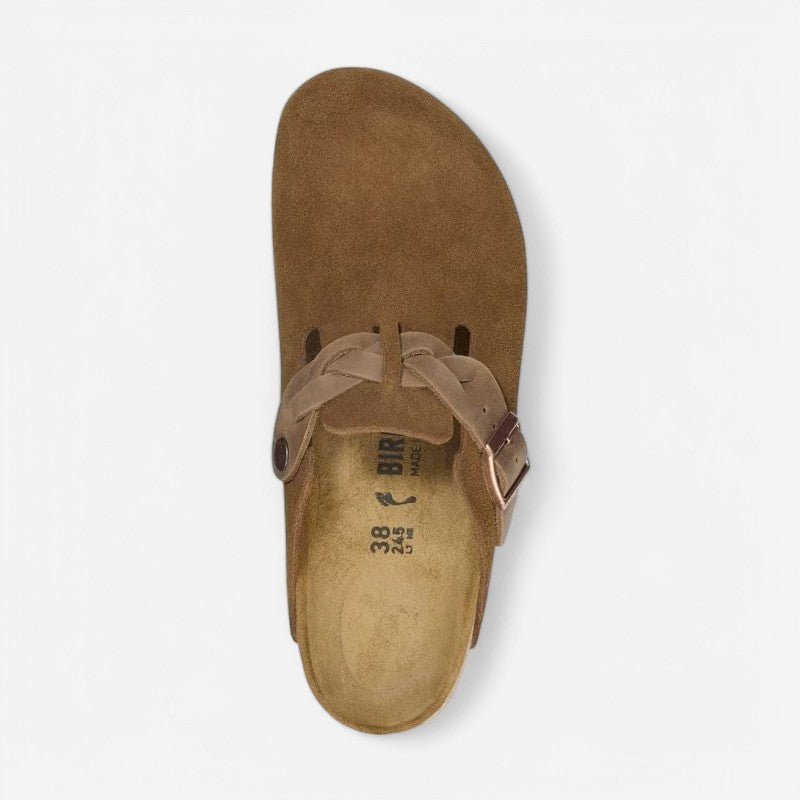 Boston Braided Mink Suede Leather Narrow