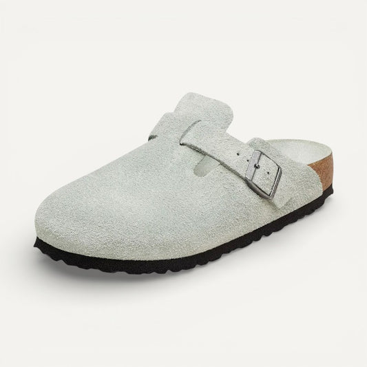 Boston Soft Footbed Sage Suede Leather Narrow