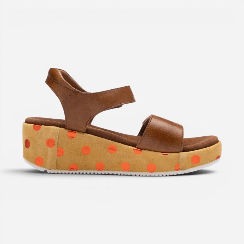 Rosepetal Cognac/Orange Polka Dot