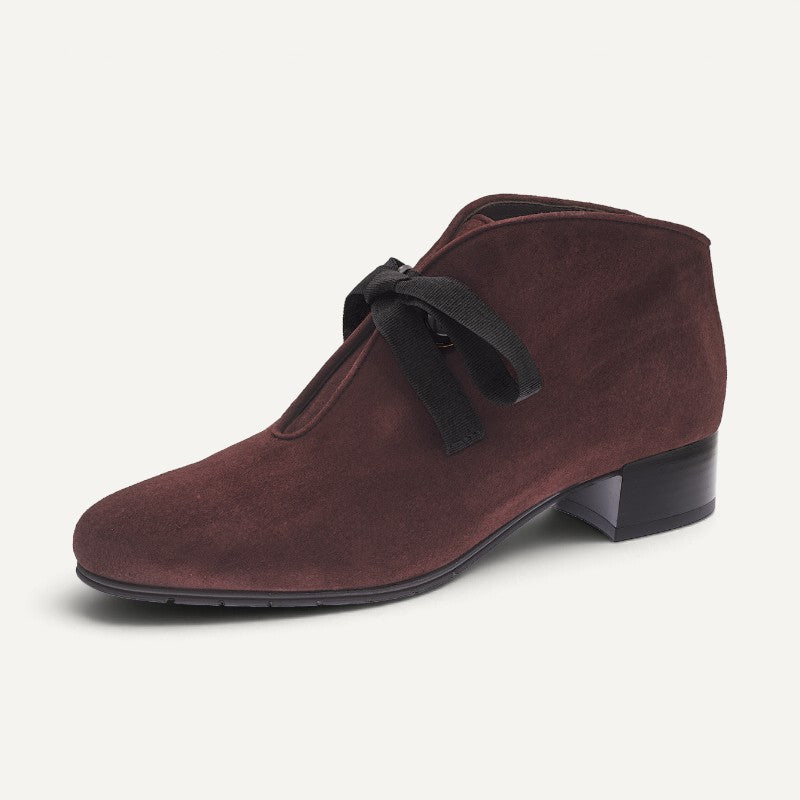 Lace Boot Eggplant Suede