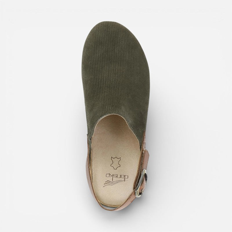 Merrin Olive Embossed Suede