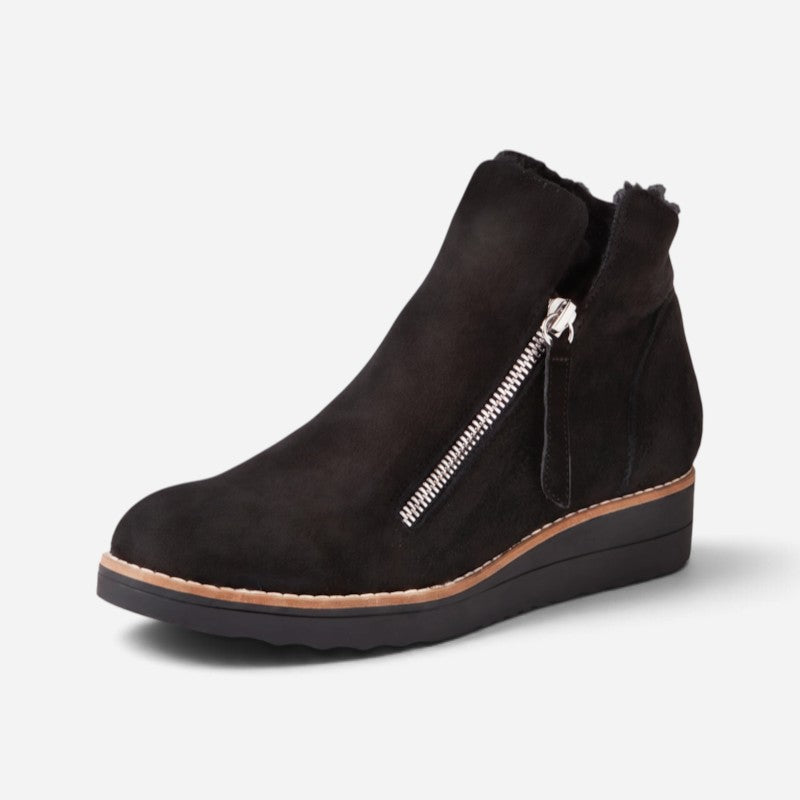 Opal Fur Black Suede
