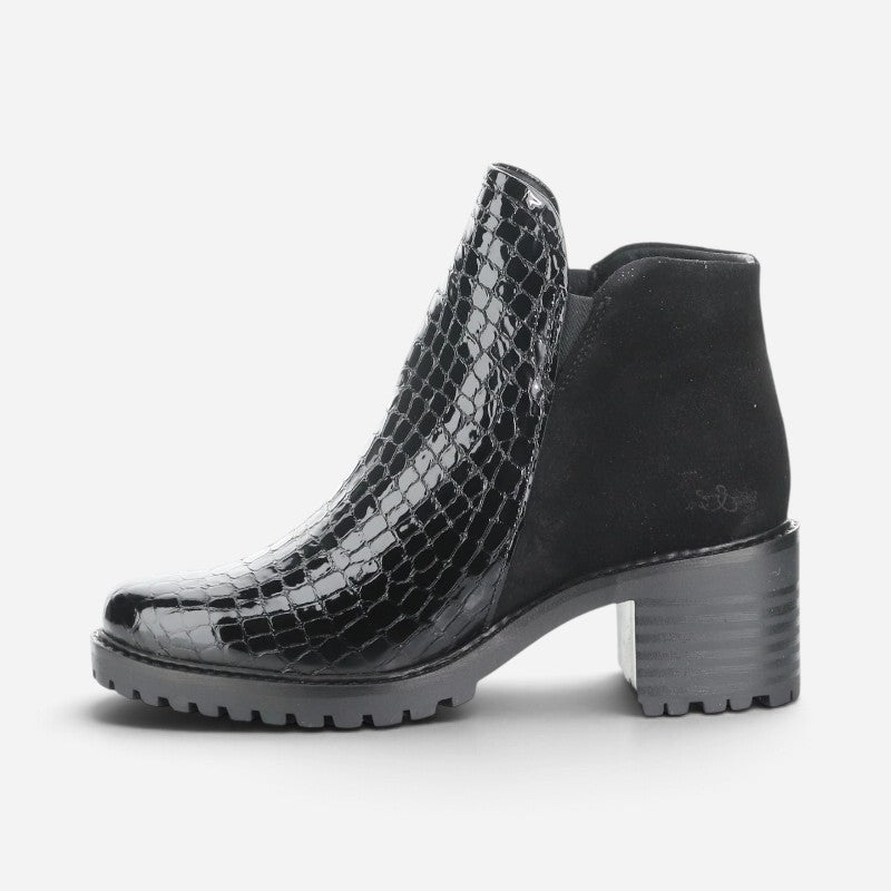 Inara Waterproof Black Croco