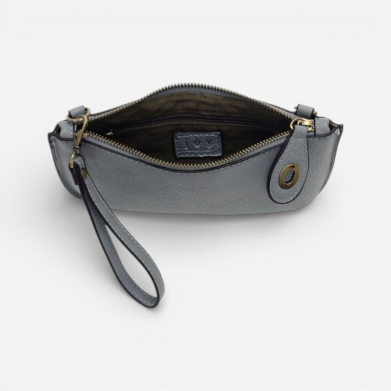 Mini Crossbody Wristlet Clutch Blue Grey