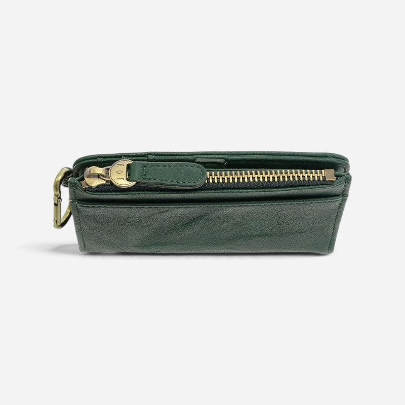 Bobbie Bifold Wallet With Carabiner Deep Green