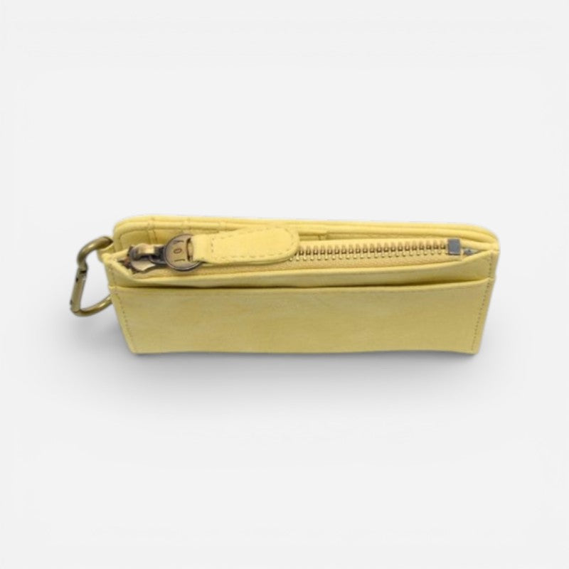 Bobbie Bifold Wallet With Carabiner Pastel Yellow