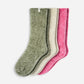 Leda Sparkle Crew Socks 3 Pack Vinito/Cream/Ribbon Candy