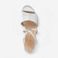 Liza Silver Lizard Print Leather