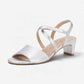 Liza Silver Lizard Print Leather