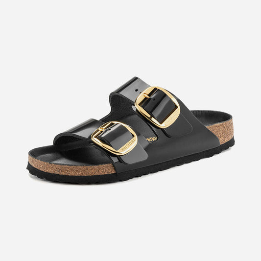 Arizona Big Buckle Black High Shine Leather Narrow
