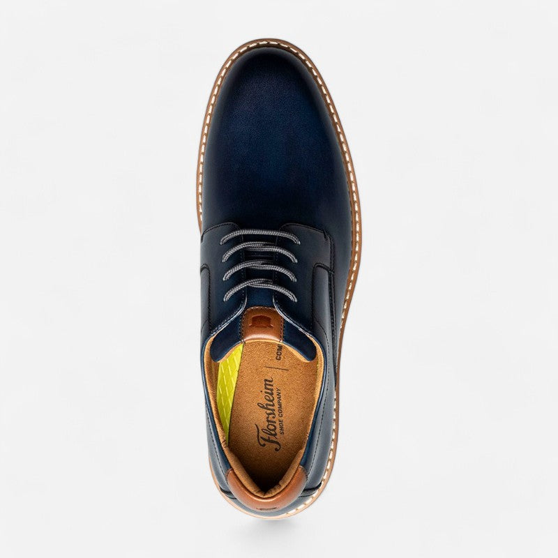 Men's Norwalk Plain Toe Oxford Navy Smooth W/White sole