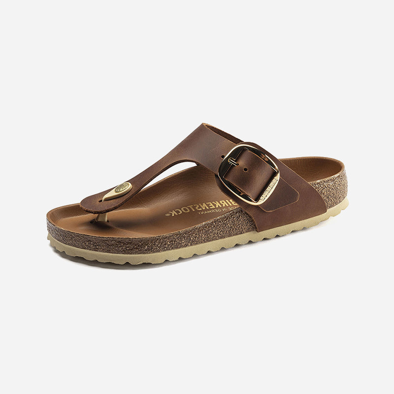 Gizeh Big Buckle Cognac Oiled Leather Regular