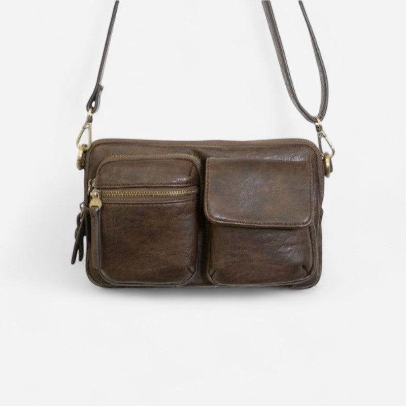 Kendra Cargo Pocket Sling Crossbody Dark Brown
