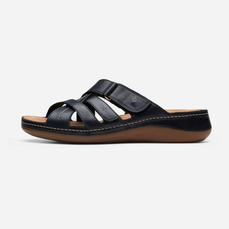 Cecily Slide Black Leather