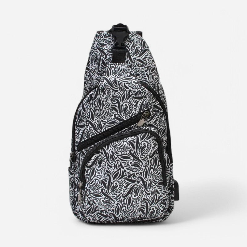 NuPouch Anti-Theft Day Pack Large Black Paisley