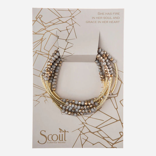 Stone Multi Wrap Silver Lining/Gold