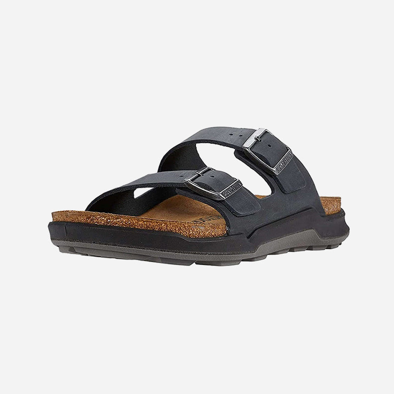 Arizona Men's Black Rugged Oiled Leather Regular