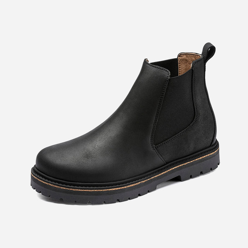 Stalon Black Nubuck Leather Narrow