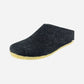 Open Heel Leather Charcoal