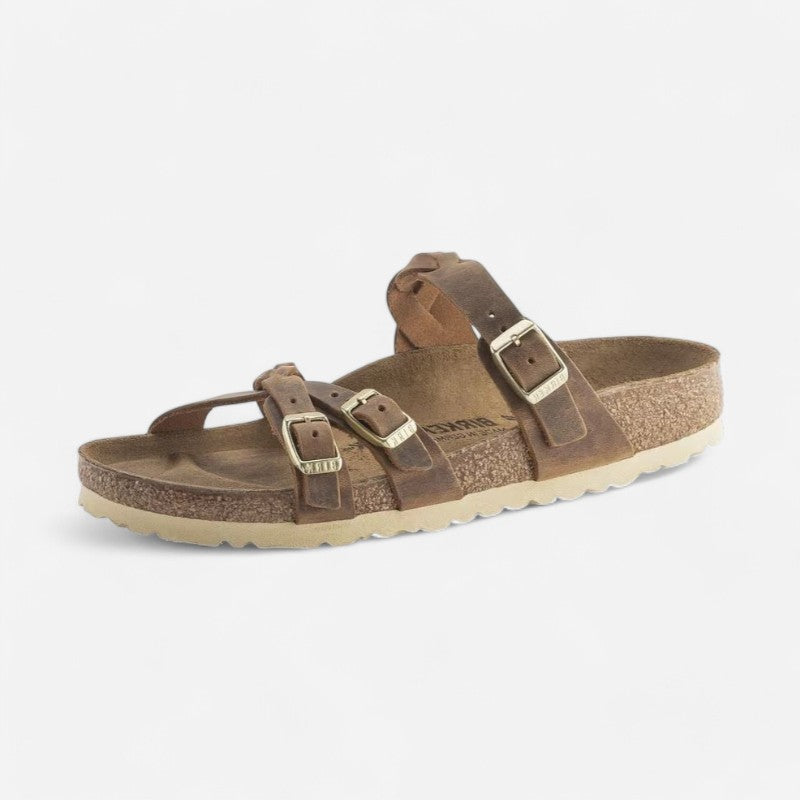 Franca Braided Cognac Oiled Leather Regular