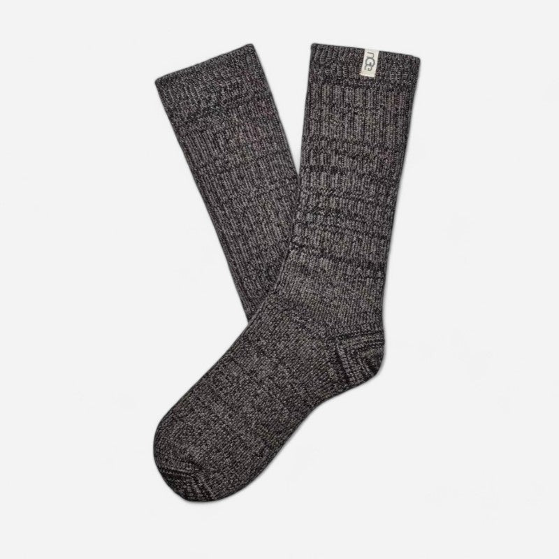 Rib Knit Slouchy Crew Grey/Black