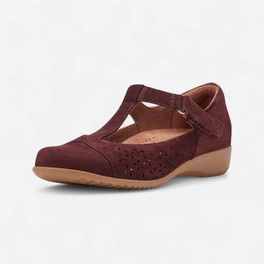 Rowen T-Strap Casual Dark Red