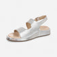 Madera Silver metallic Leather