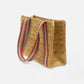 Fiona Jute Tote With Multi Stripe Shoulder Strap Natural